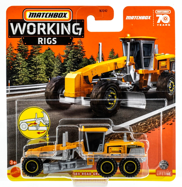 2023 Matchbox Working Rigs #13 MBX Road Grader AMBER YELLOW | FSC