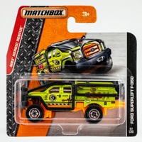 2015 Matchbox #57 Ford F-350 Super Duty Superlift SAFETY YELLOW | SHORT CARD