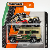 2015 Matchbox #96 Land Rover Defender 110 BEIGE | MBX SWAMP TOURS | SHORT CARD
