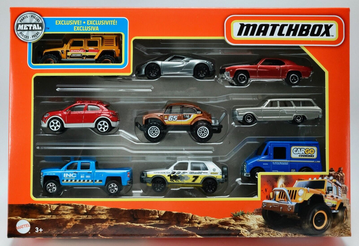 Matchbox 9 2021 Matchbox 9-Pack w/Exclusive Jeep Wrangler Superlift | Silverado I ...