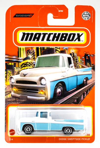 2022 Matchbox #68 Dodge Sweptside Pickup GLACIER WHITE | BLUE | MOC