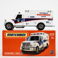 2022 Matchbox Power Grabs #36 International Terrastar Ambulance WHITE | BOXED