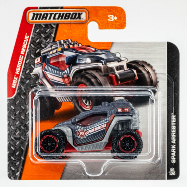 2015 Matchbox #56 Spark Arrester GUNMETAL | MBX F.D. | SHORT CARD