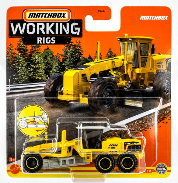 2022 Matchbox Working Rigs #11 MBX Road Grader YELLOW | MTOR 689 SERIES | MOC