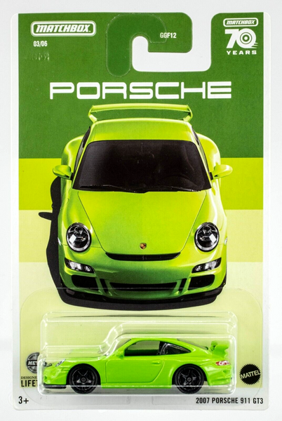 2023 Matchbox Porsche Series #3 2007 Porsche 911 GT3 LIME (BIRCH) GREEN | FSC