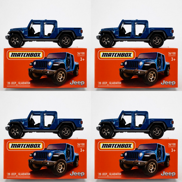 2021 Matchbox Power Grabs #36 '20 Jeep Gladiator HYDRO BLUE | 4-PACK LOT | FSB