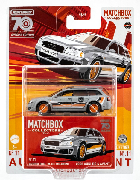 2023 Matchbox Collectors #11 2002 Audi RS6 Avant MATTE GREY | 70th | FSC