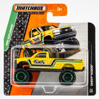 2015 Matchbox #112 Chevy K-1500 Pick-Up YELLOW | 4x4 | SHORT CARD