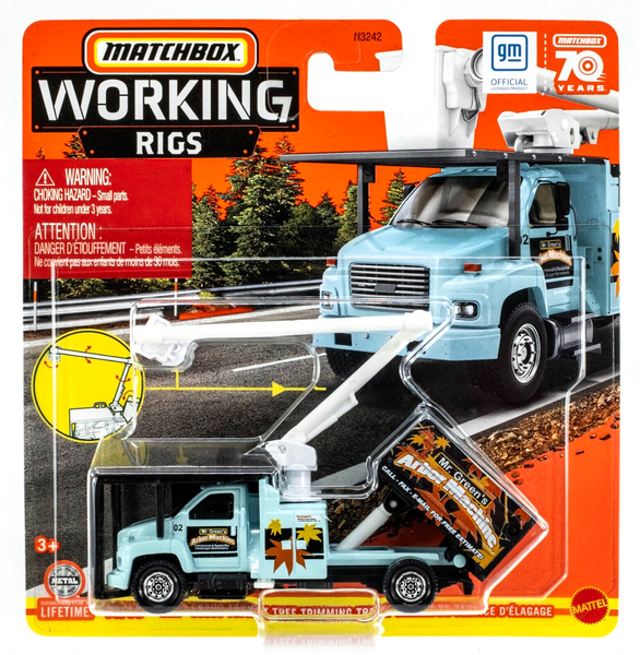 2023 Matchbox Working Rigs #16 GMC C8500 Topkick Tree Trimming Truck BLUE | FSC