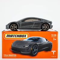 2022 Matchbox Power Grabs #75 Tesla Roadster MIDNIGHT SILVER | FSB