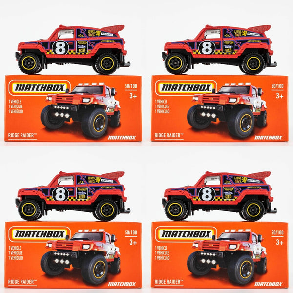 2021 Matchbox Power Grabs #50 Ridge Raider MATTE RED | 4-PACK LOT | FSB