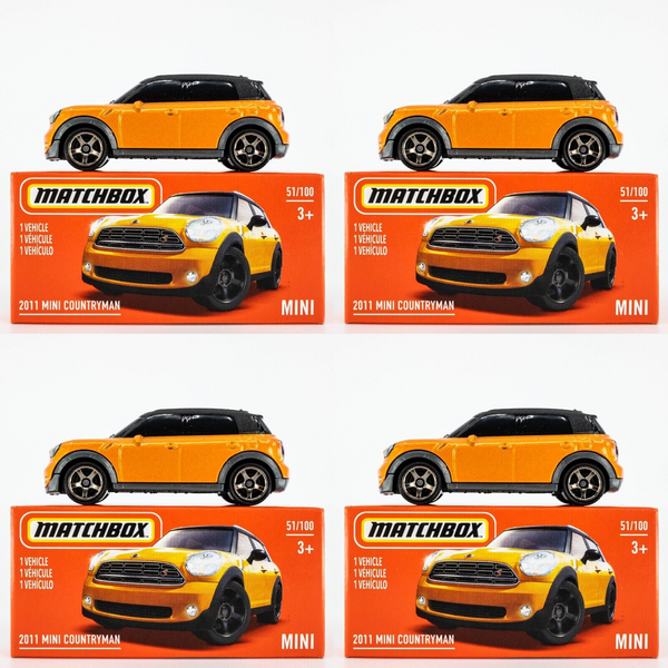 2021 Matchbox Power Grabs #51 2011 Mini Countryman ORANGE | 4-PACK LOT | FSB