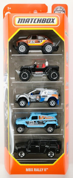 2021 Matchbox MBX Rally II 5-Pack | VW Beetle 4x4 | Jeep | Hummer H3 | FSB