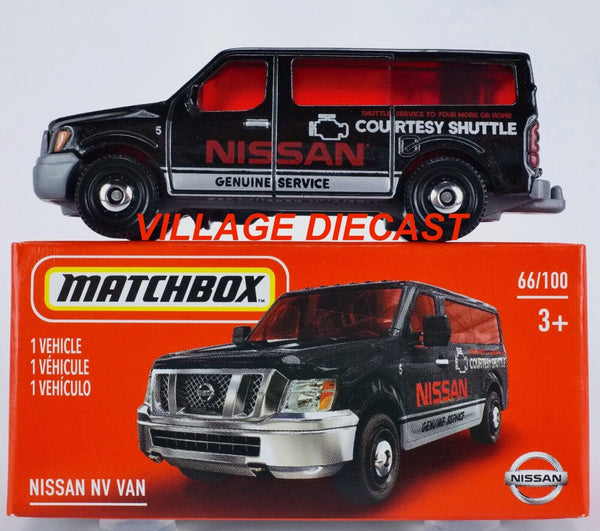 2021 Matchbox Power Grabs #66 Nissan NV (Passenger) Van BLACK / SHUTTLE / MIB