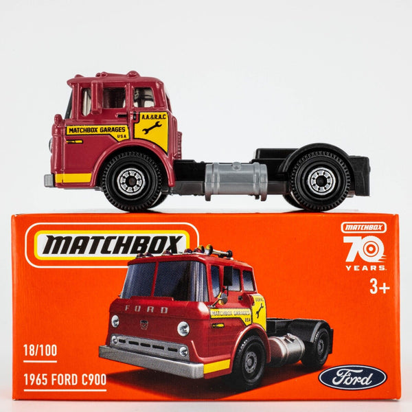 2023 Matchbox Power Grabs #18 '65 Ford C900 BURGUNDY RED | MATCHBOX GARAGE | FSB