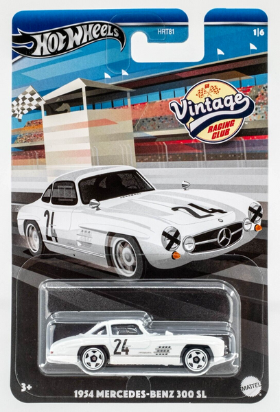 2024 Hot Wheels Vintage Racing Club #1 1954 Mercedes-Benz 300 SL WHITE | FSC