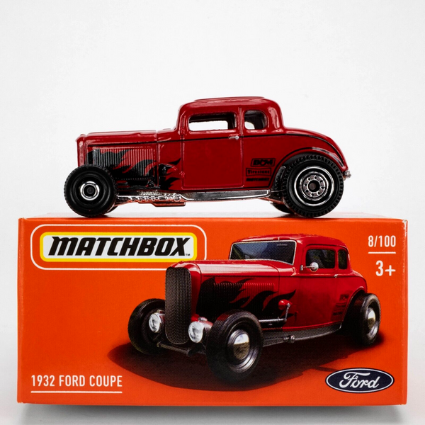 2021 Matchbox Power Grabs #8 1932 Ford Coupe DEEP RED | FSB