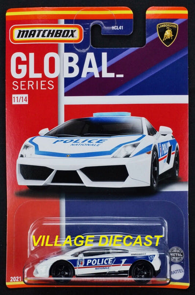 2021 Matchbox Global Series #11 Lamborghini Gallardo Police WHITE | FRANCE | MOC