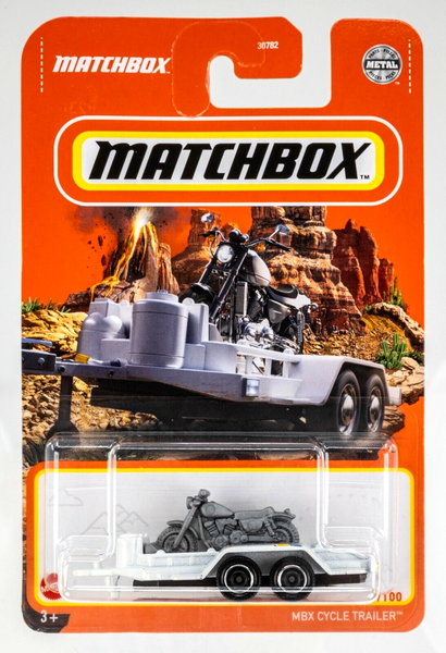 2022 Matchbox #98 MBX Cycle Trailer WHITE PEARL | SHERIFF IMPOUND | MOTORBIKE